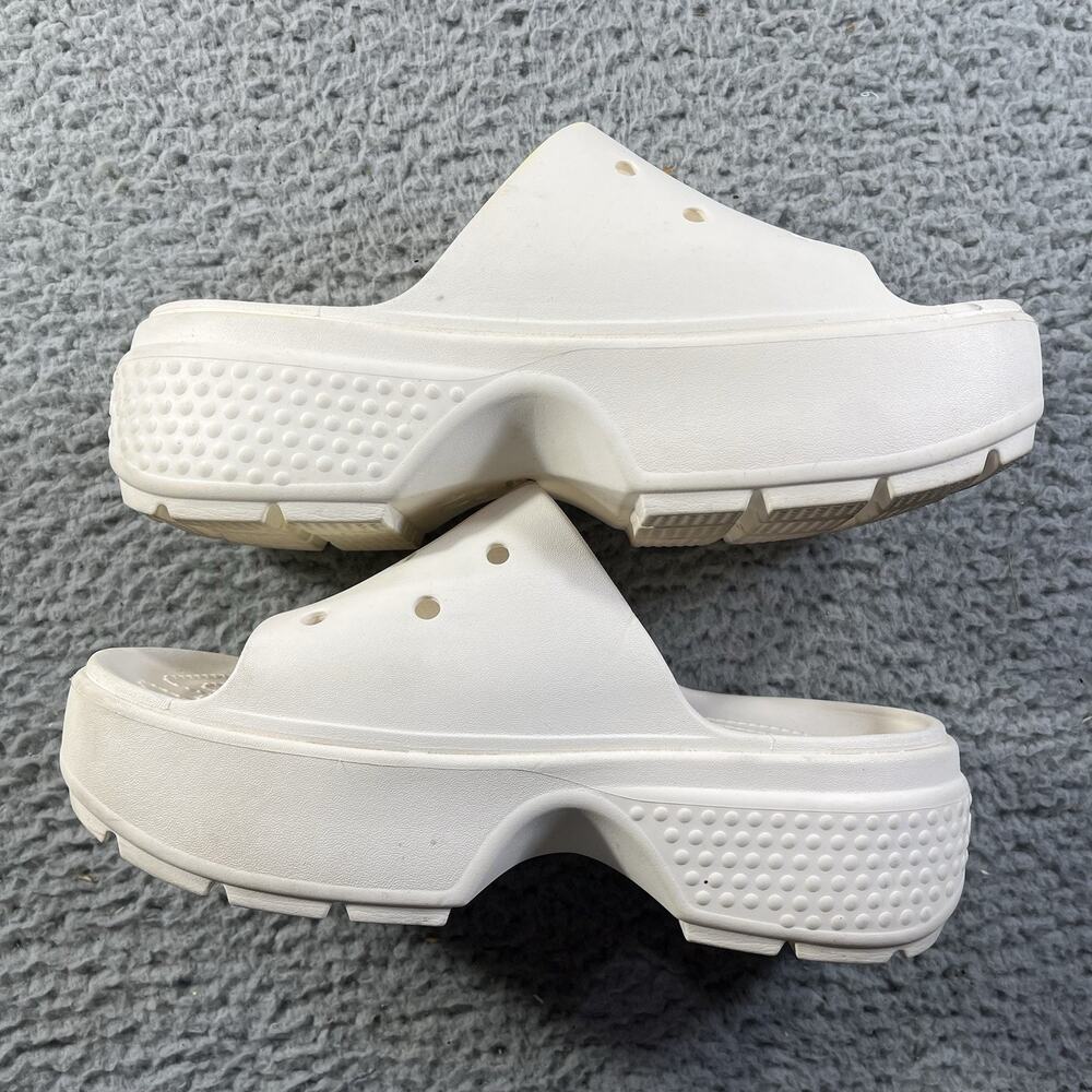 Crocs Classic Crush Slide White Platform Sandals Men's 9 / Women's 11 Slides